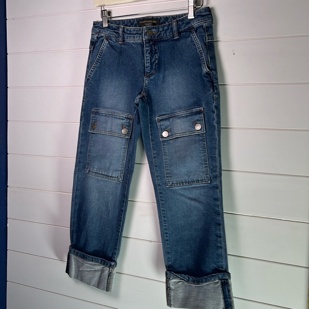Banana Republic Blue Cargo Capri Jeans